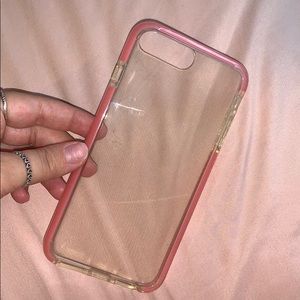 Clear Pink Iphone 8 plus phone case